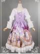 Purple Adorable Round Collar Detachable Sleeves Oil Painting Printed Lolita Dress