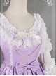 Purple Adorable Round Collar Detachable Sleeves Oil Painting Printed Lolita Dress