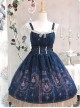 Blue Lace Trimmed Straps Waist Dress