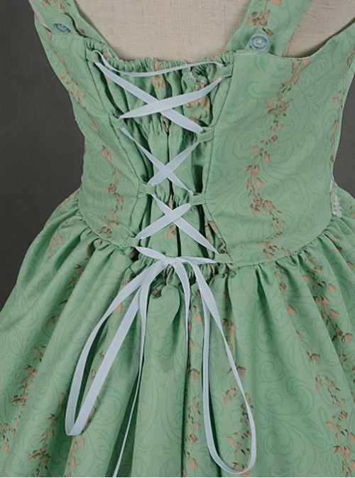 Green Simple Style Lace Hemline Dress