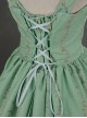 Green Simple Style Lace Hemline Dress