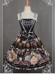 Black Bead Chain Printed Lace Hemline Lolita Dress