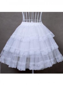 White Cotton Hard Tulle Lolita Dress Petticoat