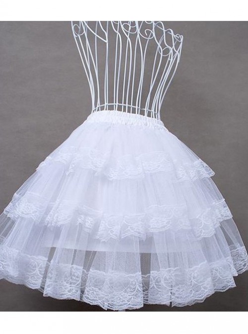 White Cotton Hard Tulle Lolita Dress Petticoat