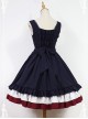 Bow Decorated Neckline Layered Skirt Lolita JSK- Snow White