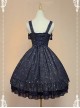 Dark Blue Bow Knot At Neckline Lace Wrinkle Vest Skirt