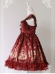 Wine Red Available Pleated Short Sleeves Flounce Hemline Dress