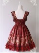 Wine Red Available Pleated Short Sleeves Flounce Hemline Dress