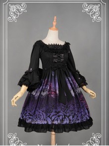 Lace Decorated Square Collar Flouncey  Lolita  Available - Butterfly Cemetery by Souffle Song