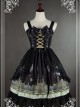 Bowknot Decorated Neckline Wide  Straps Lolita JSK / Jumper Skirt with Tulle Overlay - Arabian Nights by Souffle Song