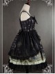 Bowknot Decorated Neckline Wide  Straps Lolita JSK / Jumper Skirt with Tulle Overlay - Arabian Nights by Souffle Song