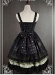 Bowknot Decorated Neckline Wide  Straps Lolita JSK / Jumper Skirt with Tulle Overlay - Arabian Nights by Souffle Song