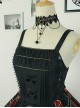 Black  Pleated  With Waist Vest Skirt