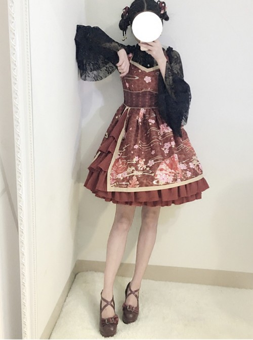Gules Japanese Wind Soft Sister Bathrobe Cute Lolita Suspender Dress
