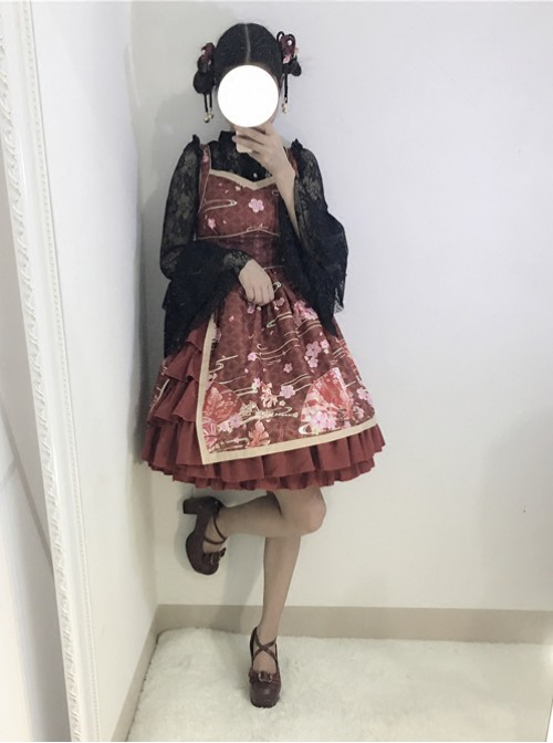 Gules Japanese Wind Soft Sister Bathrobe Cute Lolita Suspender Dress