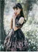 Black Kowloon Missing Shoulder Print Dress