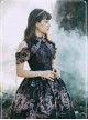 Black Kowloon Missing Shoulder Print Dress