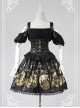 Black Open The Shoulder Tight Waist Lolita Skirt