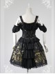 Black Open The Shoulder Tight Waist Lolita Skirt