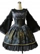 Black Grey Meteorite Magic Printed  Lolita Dress