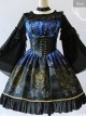 Black Grey Meteorite Magic Printed  Lolita Dress