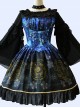 Black Grey Meteorite Magic Printed  Lolita Dress