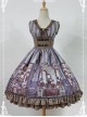 High Waist V-neck Steampunk Lolita JSK - Steampunk Cat by Souffle Song