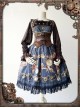 Dark Blue Mechanical Doll Bow Belt Dress