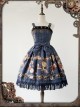 Dark Blue Mechanical Doll Bow Belt Dress