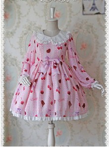 Q-Candy Cherry Long puff sleeves OP - by Infanta