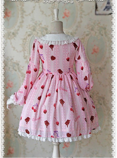 Q-Candy Cherry Long puff sleeves OP - by Infanta