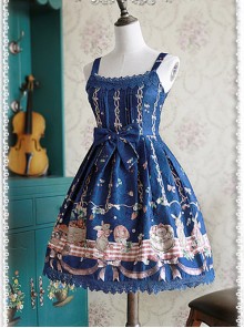 Lace Decorated Neckline Casual Style Lolita JSK - Picnic Rabbits by Infanta