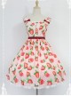  Daily Lolita Jumper Skirt Strawberries Printed Lolita JSK by Souffle Song