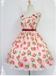  Daily Lolita Jumper Skirt Strawberries Printed Lolita JSK by Souffle Song
