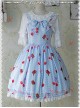 Printed Bowknot Decorated Pleated Lolita JSK - Cherry by Infanta