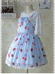 Printed Bowknot Decorated Pleated Lolita JSK - Cherry by Infanta