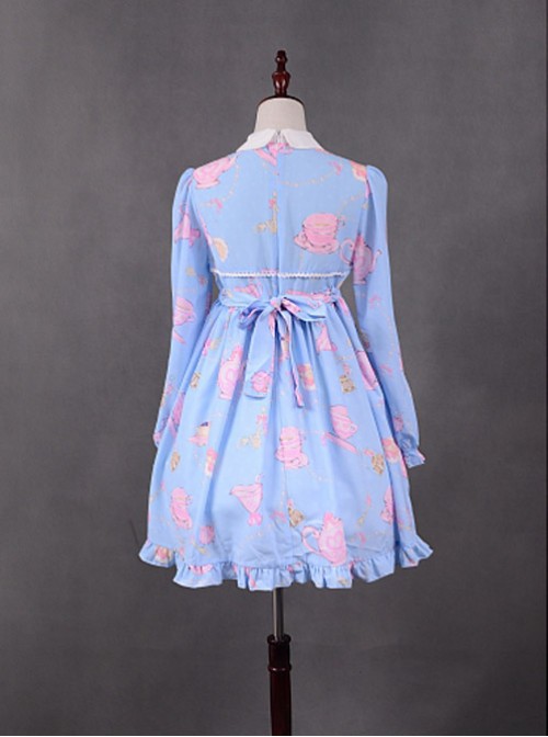 Teapot Printed Long Sleeves Lolita Dress