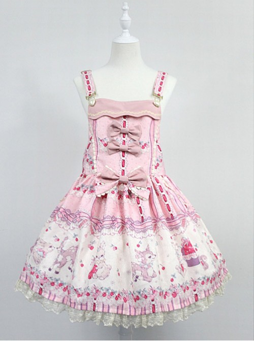 Sweet Adjustable Straps Decorated Bodice Cherry Rose