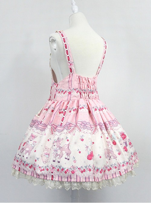 Sweet Adjustable Straps Decorated Bodice Cherry Rose