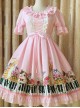 Ruffled Neckline and Skirt Hemline Sweet Kitties and Piano Printed OP