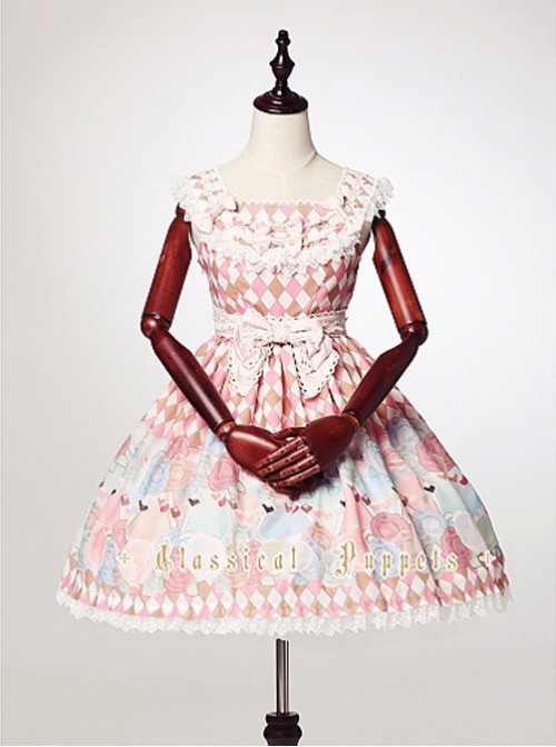 Square Neckline High Waist Lolita Dress