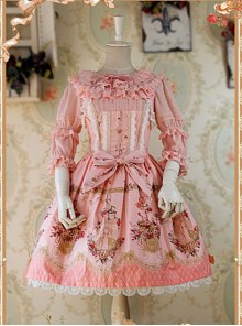 Pink Lace And Bow Decoration Cotton Dress