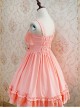 Tank Straps And Lace Trimmed Neckline Bowknot Pink Dress