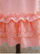 Tank Straps And Lace Trimmed Neckline Bowknot Pink Dress