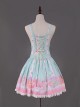 Light Blue Candy Land Printed Lace Hemline Lolita Dress