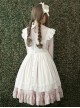 White Apron Dress Lotus Leaf Edge Pastoral Style Lolita Long Sleeve Dress