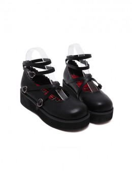 Soft Sister Black Doll Shoes Round-toe Student Cute Platform Shoes