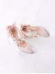 Pink Preorder Ankle Beads Straps High Heel Shoe