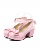 Pink Soft Sister Bowknot Princess Cute Lolita High Heel Shoes