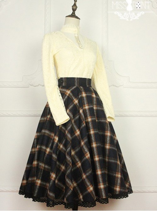 Miss Point Literary Girl Vintage College School Lolita Short Coat and Skirt Set